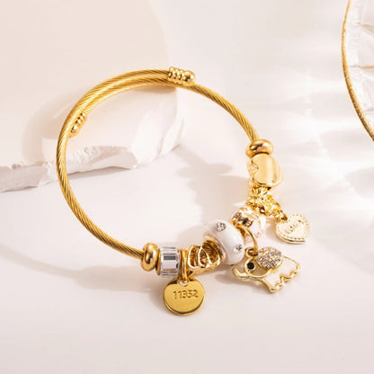 Stainless Steel Beaded Love Bracelet Trendy Women’s Jewelry