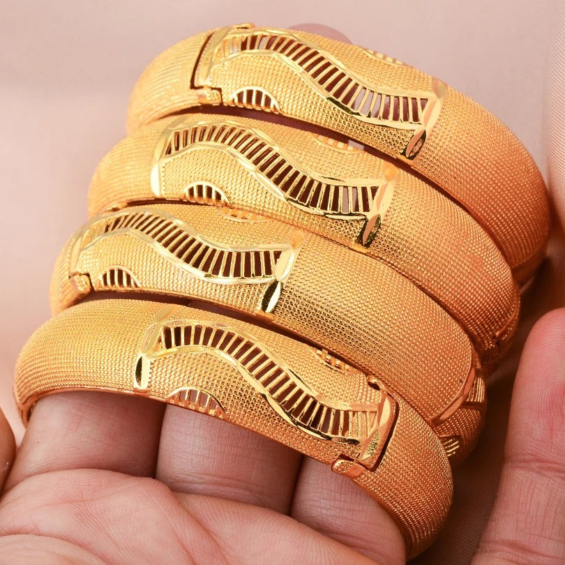 Luxury Gold Color Jewelry Bangles For Girl friend Women Dubai Bracelet Party wedding Gifts