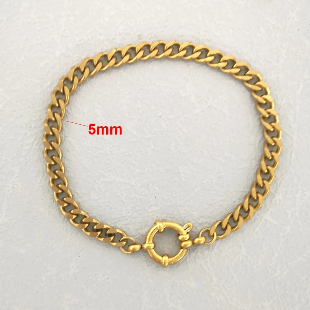 Clasp Bracelet Stainless Steel Twist Rope Chain Sailor Wheel Unisex