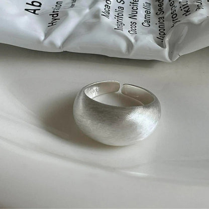Silver Unique Oval Big Simple Ring For Women Jewelry Finger Adjustable Open Vintage Ring For Party Birthday Gift