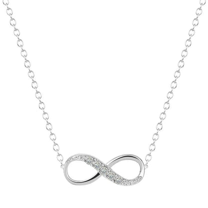 Rhinestone Infinity Pendant Necklaces for Women Crystal Luky Choker Necklace Men's Women's Jewelry