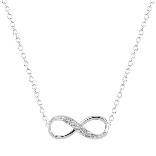Rhinestone Infinity Pendant Necklaces for Women Crystal Luky Choker Necklace Men's Women's Jewelry