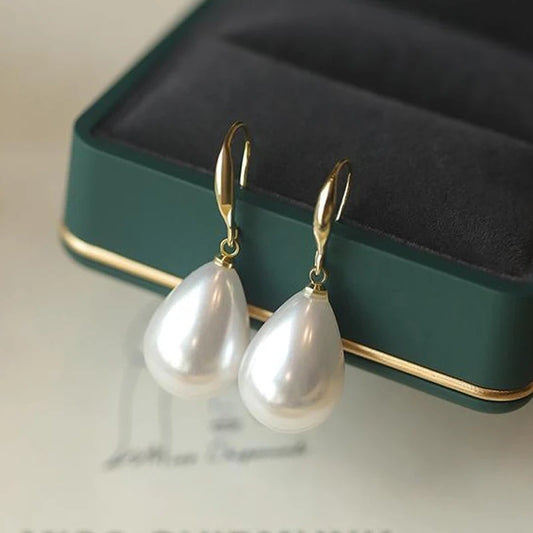 Water Drop Pearl Earrings for Women Elegant Vintage Wedding Jewelry