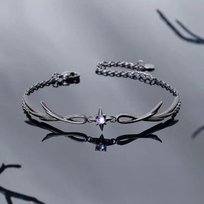 Zircon Star & Dark Angel Wings Bracelet Gothic Women’s Jewelry Gift