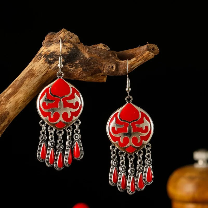 New Totem Enamel Earrings Women Short Vintage Daily Jewelry