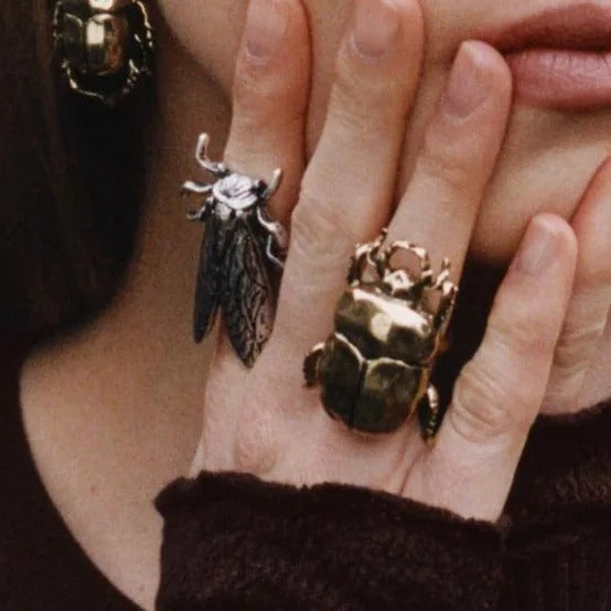 Retro Opening Insect Ring Metal Animal Ring New Women's Trend Daily Jewelry
