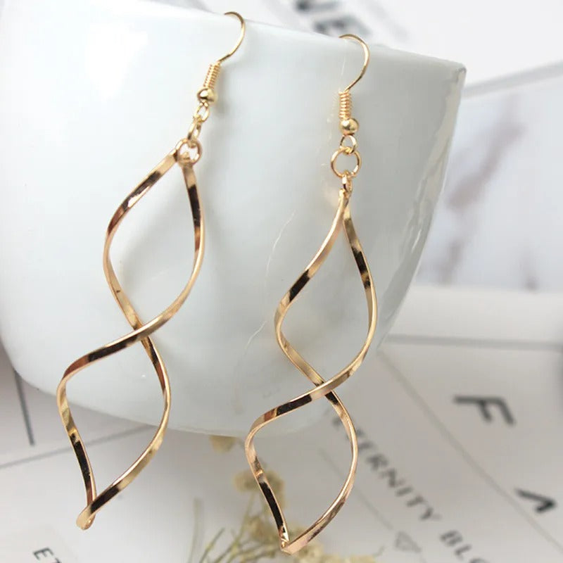 Trendy Spiral Drop Earrings Wedding Party Jewelry Women