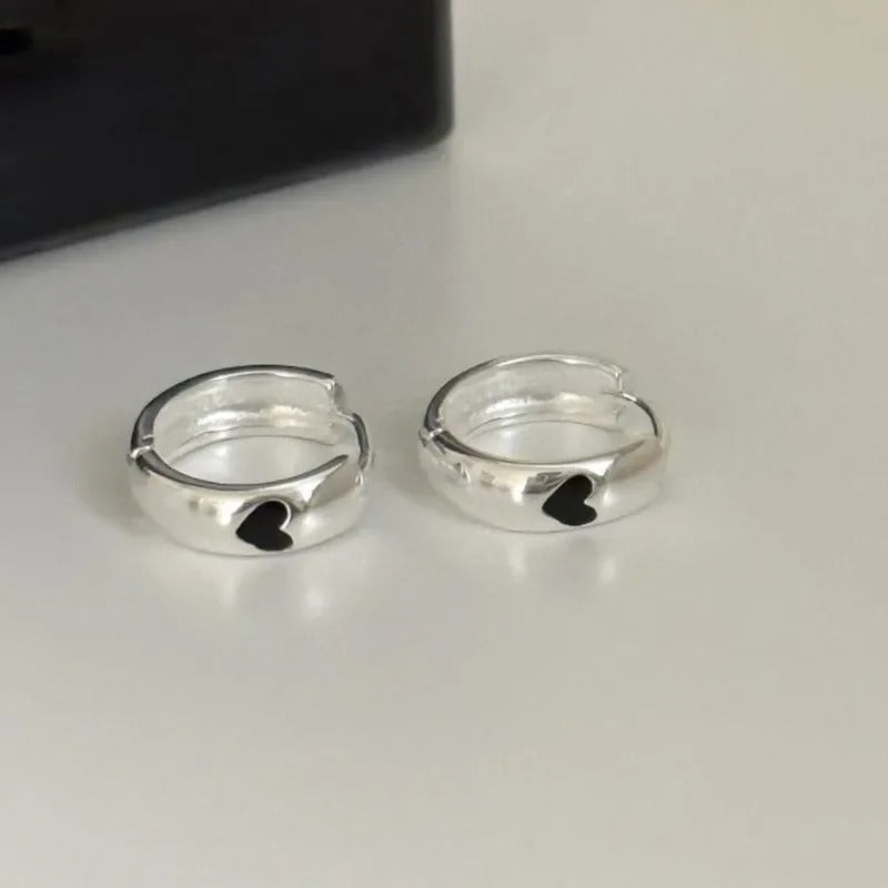 925 Sterling Silver Heart Hoop Earrings Women Simple Elegant Jewelry