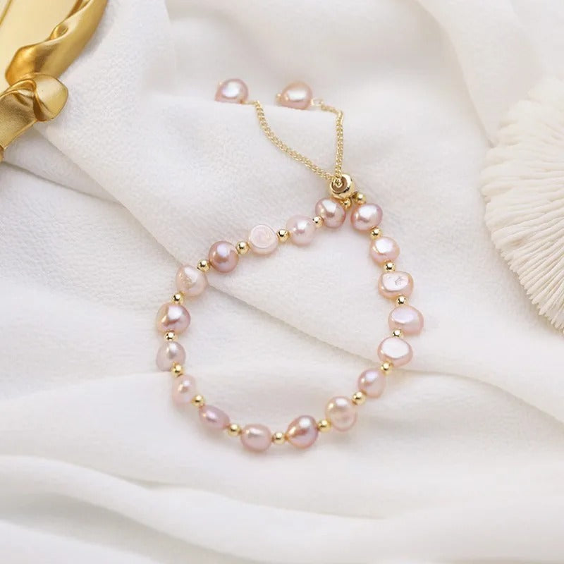 Women’s Irregular Pearl Bracelet Korean Natural Stone Cuff Jewelry