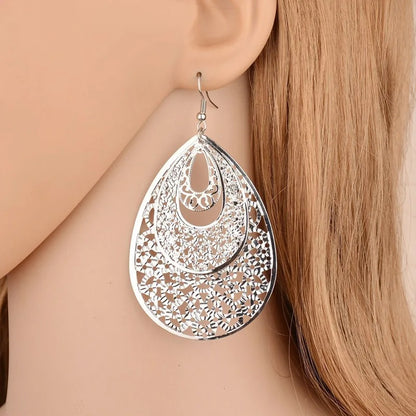 Trendy Long Drop Earrings Women Punk Metal Tassel Jewelry