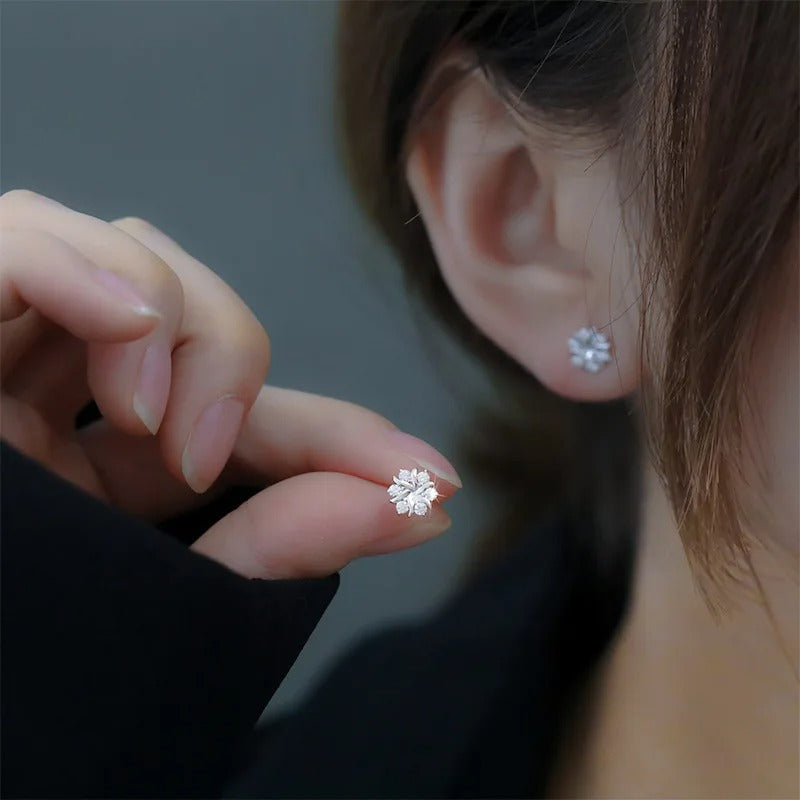 Women’s CZ Love Knot Stud Earrings 14K Gold Plated 925 Silver