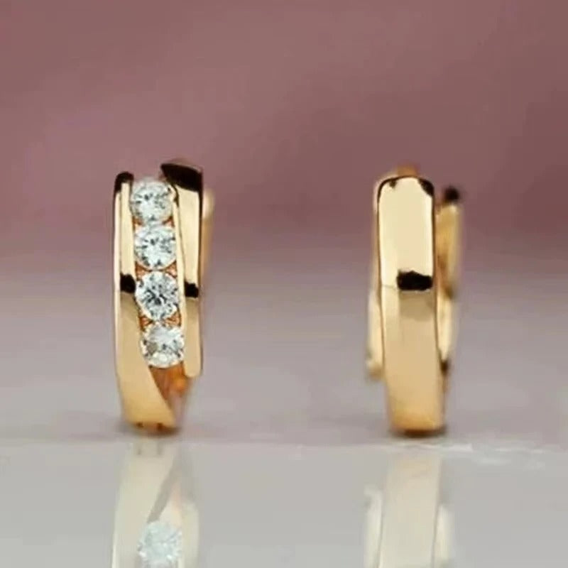 Versatile Gold Hoop Earrings Women Low-Key Temperament Jewelry