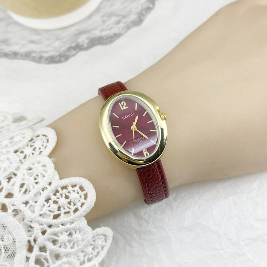 Hot Sale Brand Quartz Watch for Women Fashion Leather Strap Pigeon Egg Dial Watches Luxury Gift Girl Wristwatches