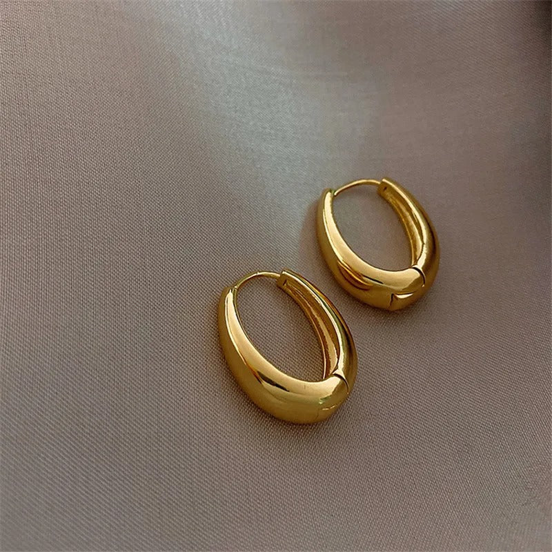 Classic Vintage Metal Hoop Drop Earrings Women Wedding Party