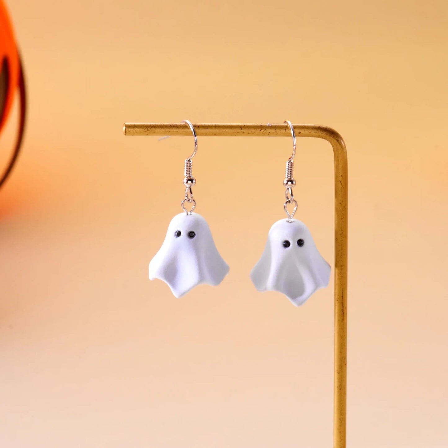 Cute White Ghost Dangle Earrings Women Halloween Jewelry