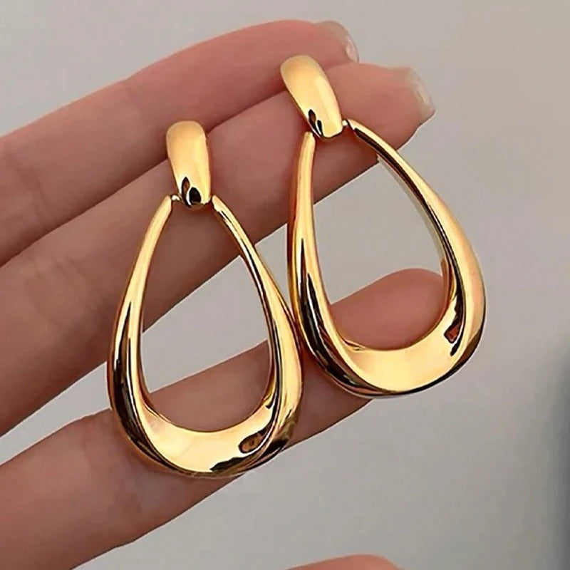 Simple French Style Geometric Earrings for Women Fashion Drop Jewelry
