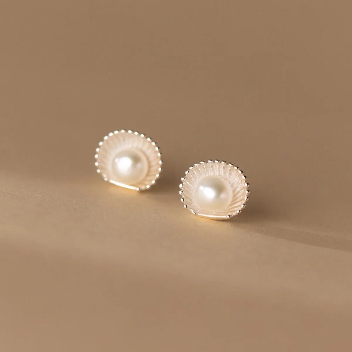 Sterling Silver Pearl Shell Earrings for Women Trendy Jewelry
