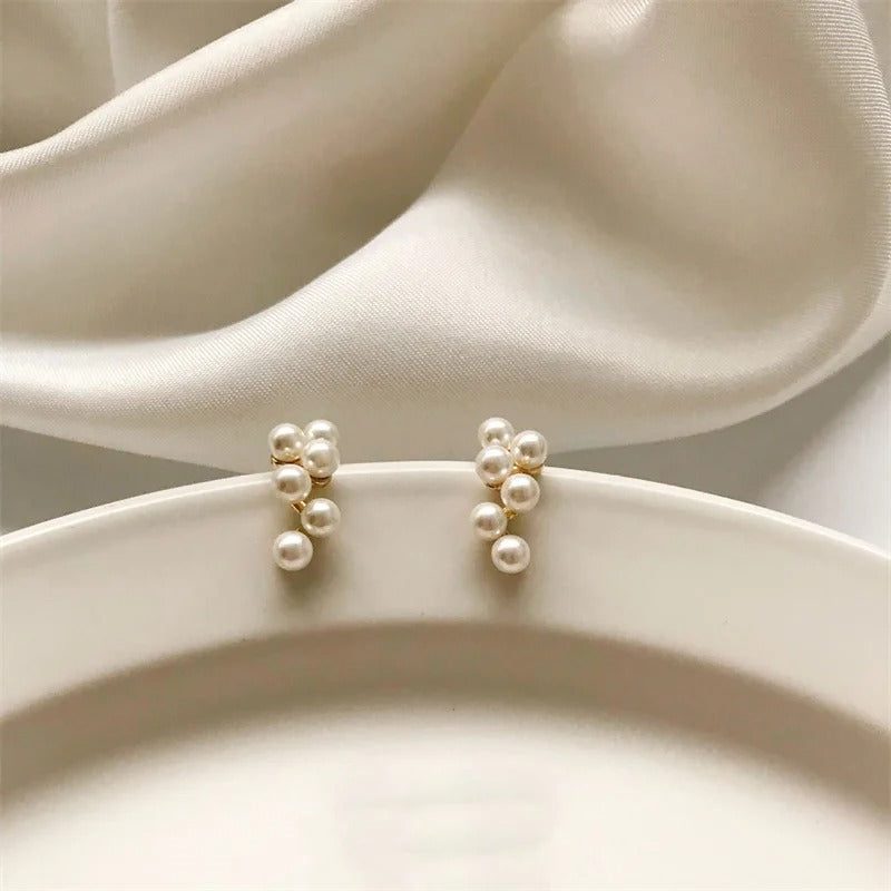 New Korean White Pearl Drop Earrings Women Bohemian Wedding Jewelry