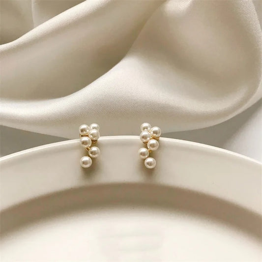 New Korean White Pearl Drop Earrings Women Bohemian Wedding Jewelry