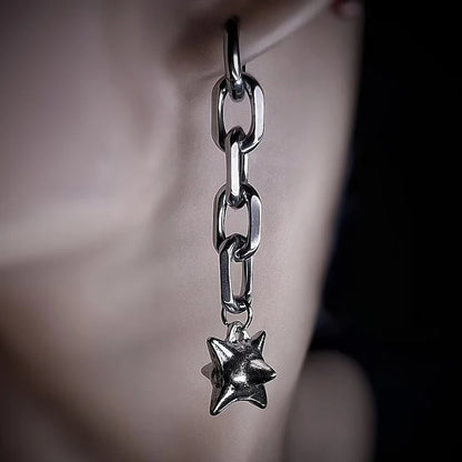 Punk Spike Dangle Earrings Gothic Chain Dangly Statement Jewelry