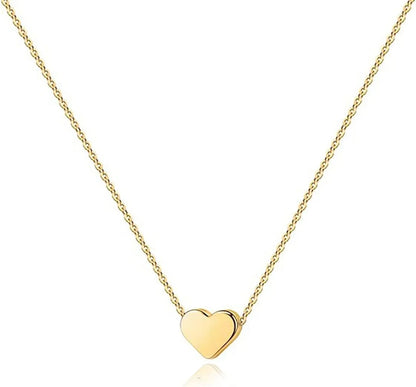 Gold Plated Heart Necklace Silver Plated Necklace Cute Dainty Love Pendant Necklaces for Women Gift