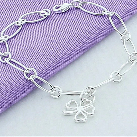 Lucky Clover Flower Pendant Bracelet Women’s Wedding & Party Jewelry