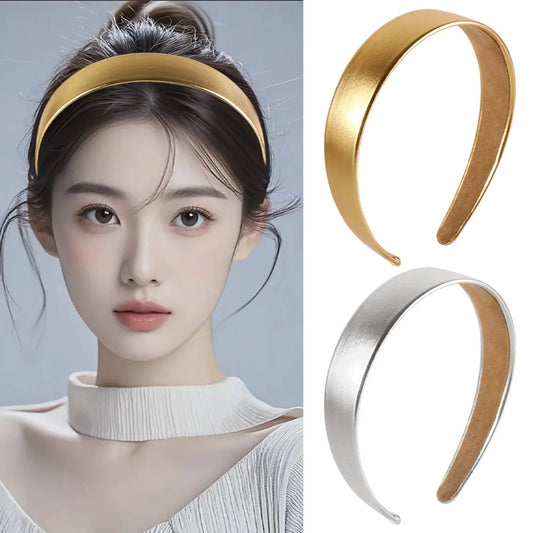 Metallic Headbands Set Gold and Silver Stylish Hair Hoops for Women Perfect for Daily Wear and Party Looks