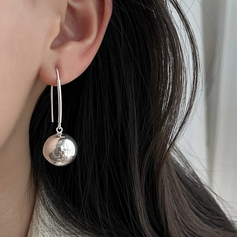 Sterling Silver Vintage Tassel Ball Earrings For Women Trendy Earring Jewelry Prevent Allergy Party Accessories Gift