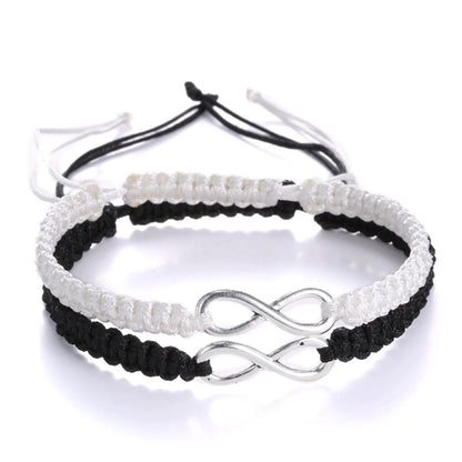2pcs Love Couple Bracelets Handmade Braided Rope Jewelry