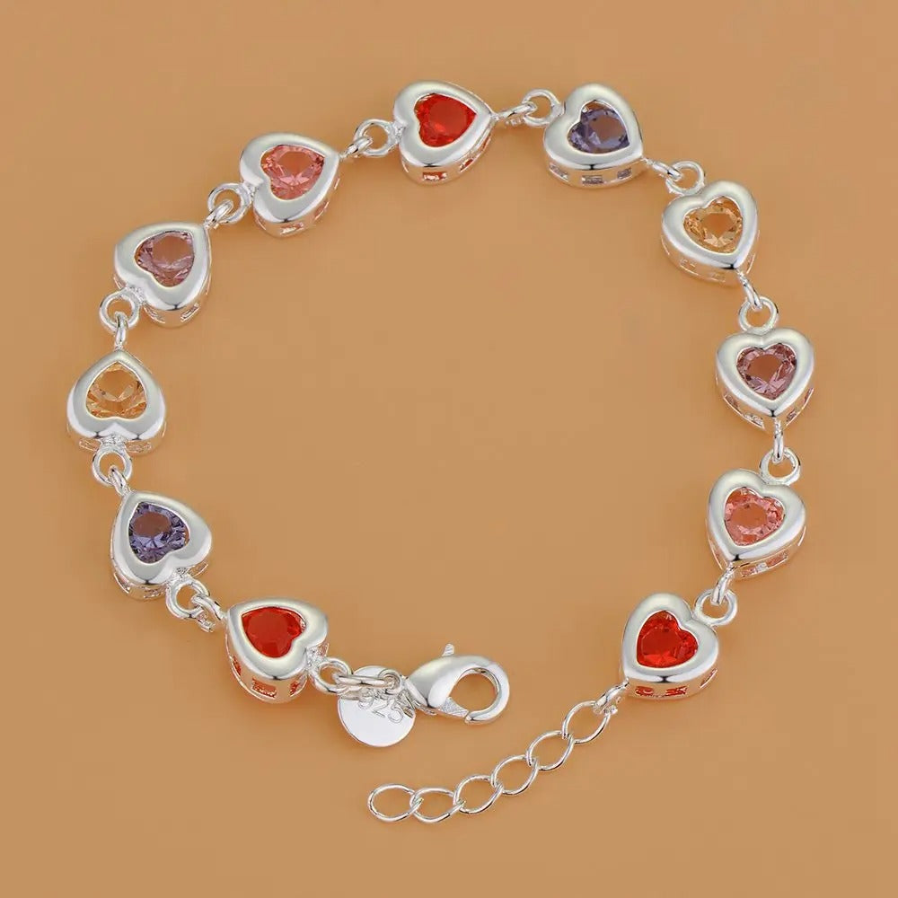 Silver Bracelet Heart High Quality Romance Chain For Woman Men Fashion Engagement Party Wedding Jewelry Gift
