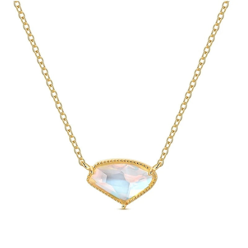 2025 New 925 Sterling Silver Necklace Aurora Crystal Golden Simple Necklaces for Women Anniversary Birthday Jewelry Gift Female
