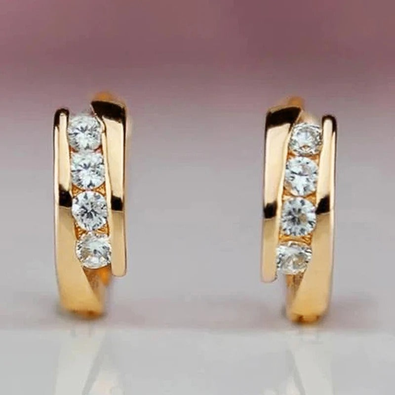 Gold Color Hoop Earrings for Women Daily Wear Statement Ear Circle Earrings Low-key Temperament Versatile Female Jewelry