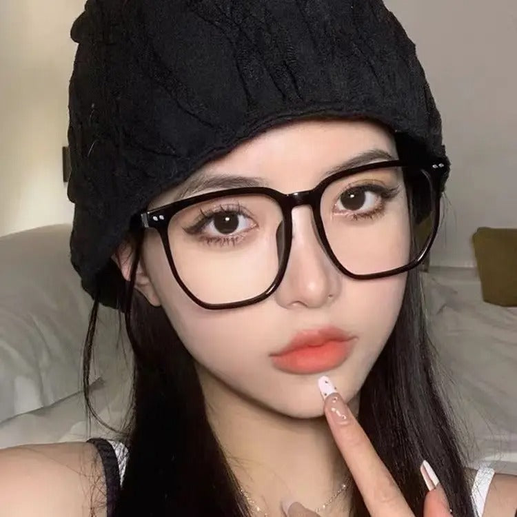 Japanese Black Polygon Anti Blue Light Glasses for Students