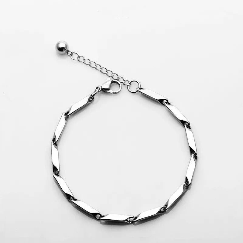 Stainless Steel Melon Seed Chain Bracelet Fashion Jewelry Best Gift for Men and Women