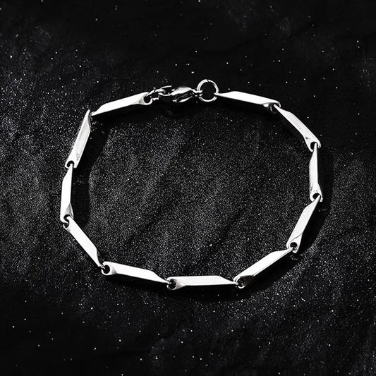 Stainless Steel Melon Seed Chain Bracelet Unisex Punk Jewelry