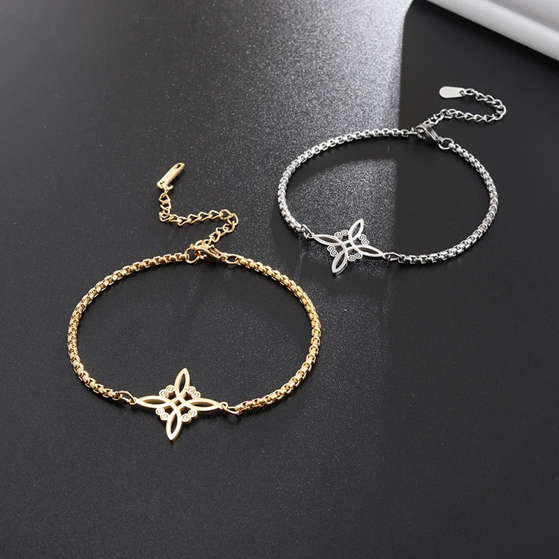 Stainless Steel Witch Knot Bracelet Women's Fashion Simple Personality Charm Jewelry
