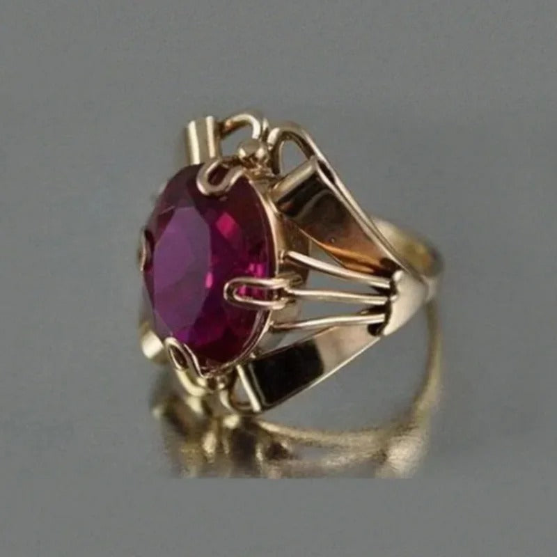 Retro Creative Red Color Stone Hollow Personal Rings For Women Party Accessories Fashion Gifts Custom Jewelry