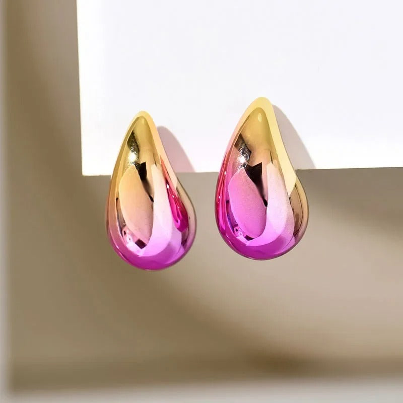 New Fashion Thick Teardrop Earrings Women Colorful Drop Jewelry