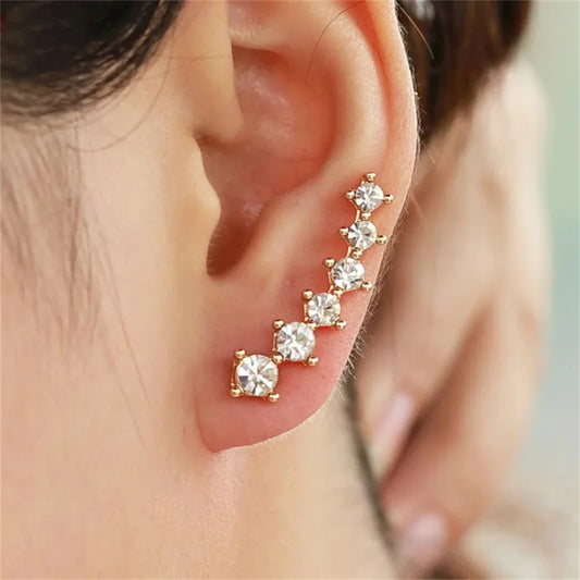 1PC Fashion Gold Color Rhinestone Ear Clip Earring for Women and Girls