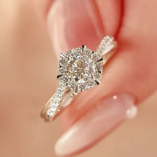 Eternity Wedding Trend Women Rings with Brilliant Cubic Zirconia Temperament Elegant Lady Rings Engagement Band Jewelry