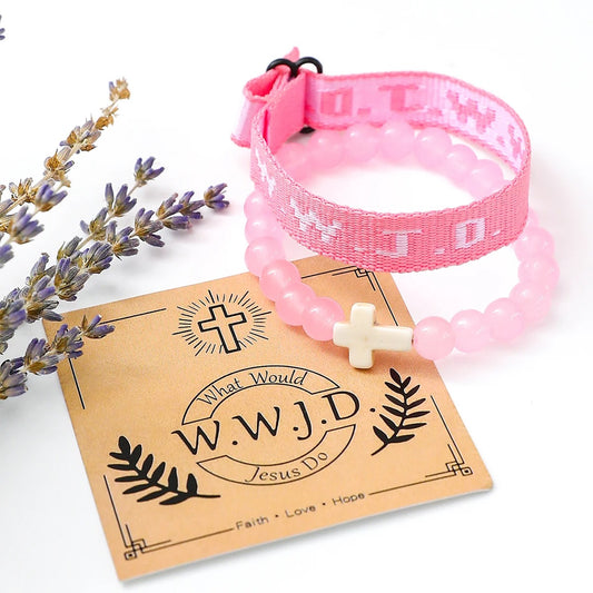 Bracelet For Women Cross Beaded Bracelets Set WWJD-Jesus Will Do What Bracelet Jewelry Gifts