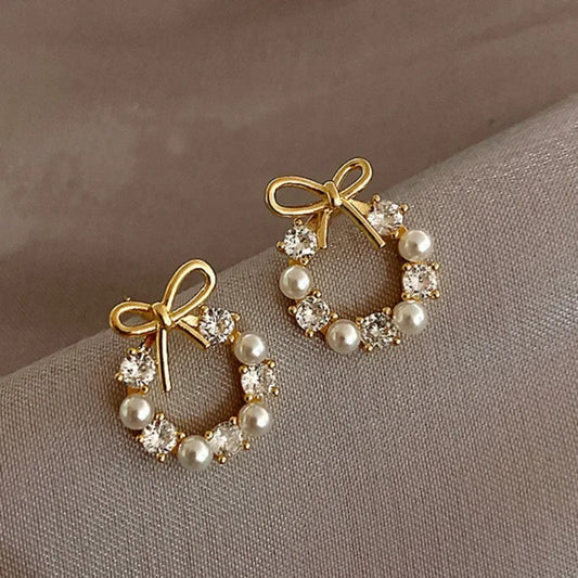 2025 New Mousse Small  Bow Earrings Advanced Sense Short Studs Earrings for Women Ear Jewelry Accessories Gifts