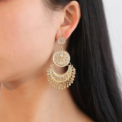 Vintage Bohemian Round Drop Earrings for Women