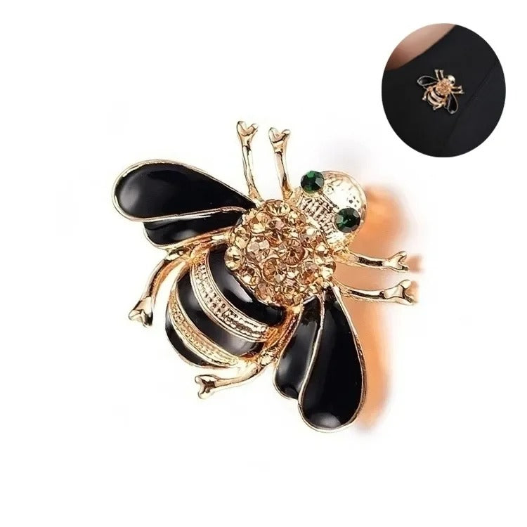 Versatile Crystal Bee Badge for Women Banquet Brooch