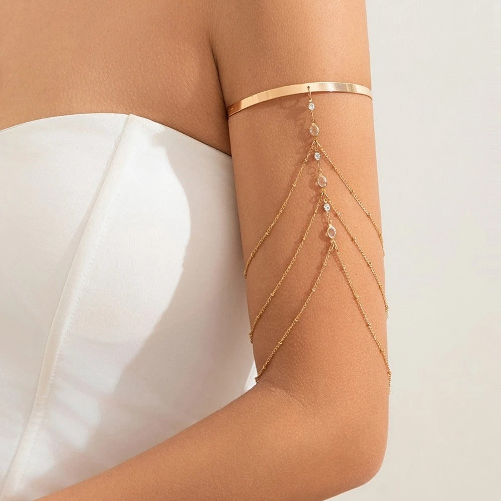 Trendy Multi-Layer Rhinestone Arm Bracelet Women’s Jewelry