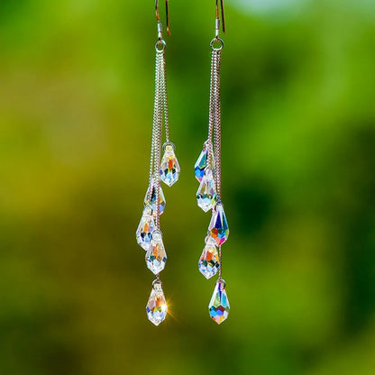 Stylish Crystal Threader Earrings  Long Elegant Earrings for Women’s Daily Wear