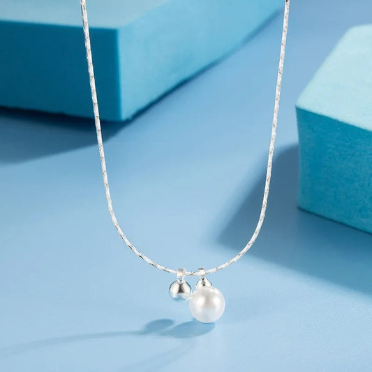 Fashionable and Minimalist Round Bead Pearl Necklace, Women's Jewelry Pendant, 2025 Girls' Collar Gift