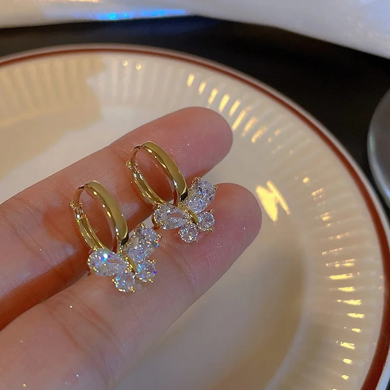 Fashion Women's Classic Butterfly Zircon Earrings for Women Birthday Party Wedding Crystal Jewelry Gift