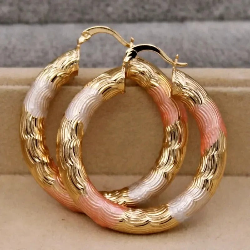 Golden Hoop Earrings  Style Alloy Earrings Exquisite Gift Women's Daily Casual Earrings