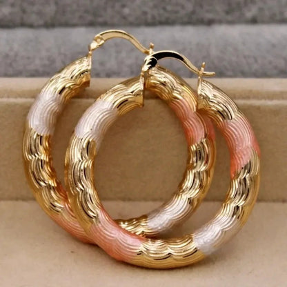 Golden Hoop Earrings  Style Alloy Earrings Exquisite Gift Women's Daily Casual Earrings